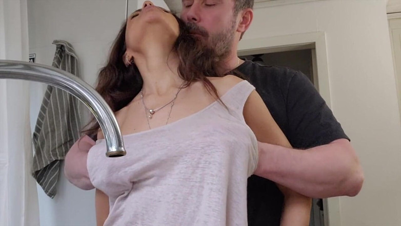 LoveAndRopes: Horny Wife Gets Fucked in the Kitchen While Doing the...