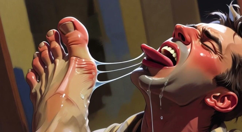 YOUR BEST FANTASY: Submissive Man Licking Big Feet - Intense Humiliation