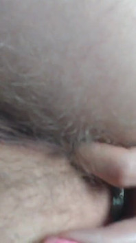 Fingering My Super Hairy Asshole with Moaning