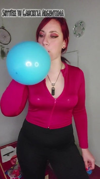 Guardami scoppiare i tuoi palloncini!! la vendetta per il palloncino feticcio continua! JOI