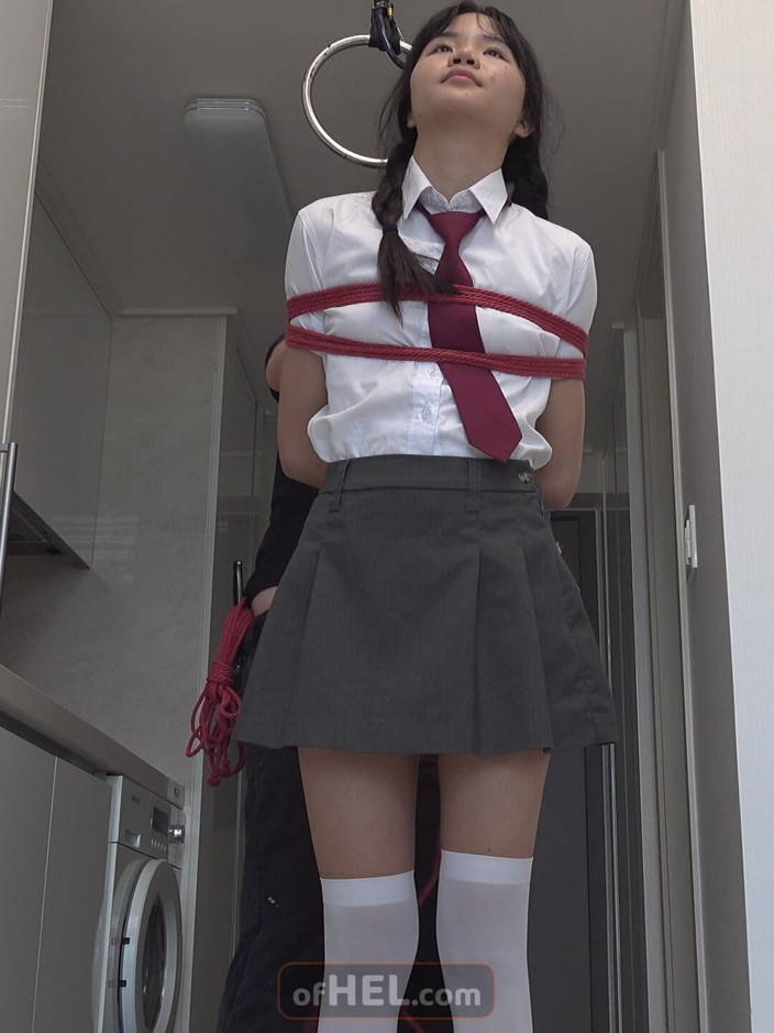 Girls of Hel: Shibari Video - Asian Schoolgirl in Ropes Gets Magicwanded