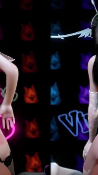Schöne dame reitet den schwanz im club – 3D Animation