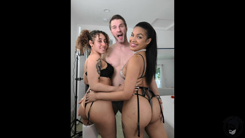 Tommy Wood XXX: Ebony Pornstars Kira Perez Maya Farrell Threesome in POV