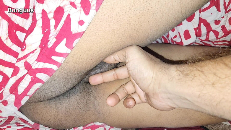 Riya Bonguus: Exploring my Stepmoms Pussy Sharing Bed With Hot MILF