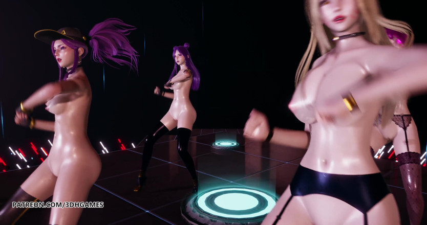 3D-Hentai Games: Popstars Ahri Akali Evelynn Kaisa il miglior ballo nudo 3D senza...
