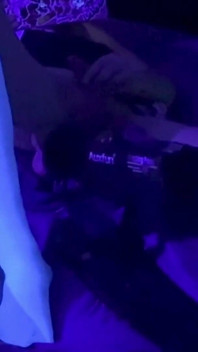 S1uttranspup Takes a 9 Inch Dildo in a Blacklit Room