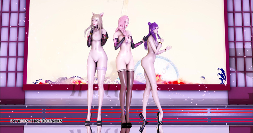 3D-Hentai Games: 桃源蓮華 - 裸のダンスアーリカイサセラフィーンホットエロダンス