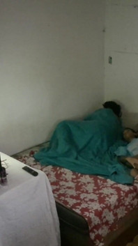 I entered the room, my stepdaughter was watching the Flamengo game and I had sex with her next to my wife