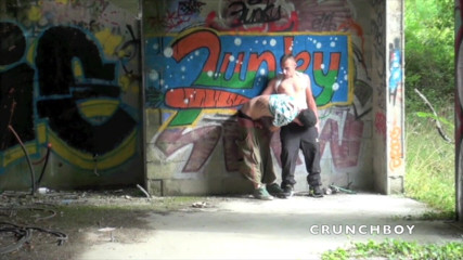 Crunch Boy: Twink fucked by straight stud outdoor