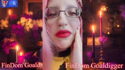 FinDom Goaldigger: Jerking off goof transformation for big red lips