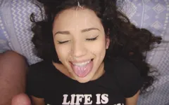 Ruby and Jacob - Facial and Cum Play in Super Slow Motion 4K