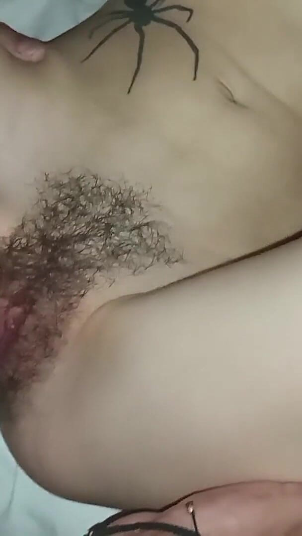 POV of My Girlfriend's Hairy and Tight Vagina, I Ejaculated Inside Her and Put Some Semen on Her Buttocks (full Video)