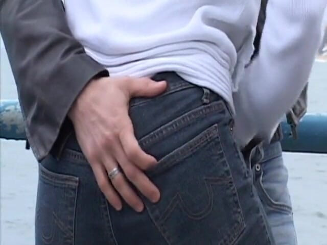 Cumming Soon: Blonde girl gives a dude handjob outdoors