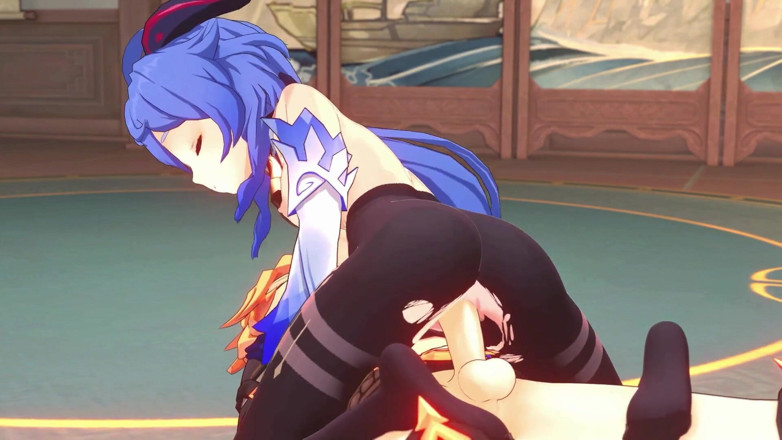NSFWOtaku: Genshin Impact - Vášnivá sexuální scéna Ganyu a Aether - 3D Hentai Animace