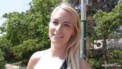 Duitse scout - sexy pawg-meisje Sharon pick-up en ruig oogverbleden orgasme casting neukpartij