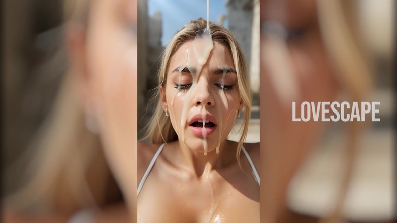 Lovescape: Sarışın herkesin içinde büyük yarakla sikiliyor (ai gen)