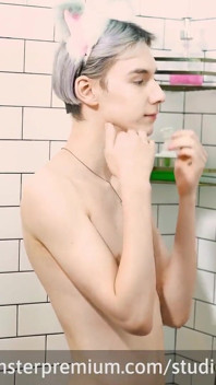 Shower Boy Strokes His Cream Out