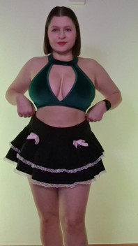 Trying on 3 Cute Mini Skirts - Jungle Green, Pink Bows & Burgundy Straps