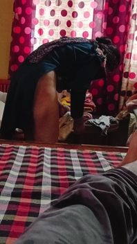 Desi Housewife Changing Panty in From of Her Lover