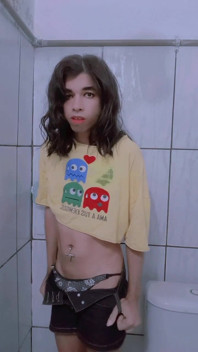 Carlezinha - Slutty Trans Woman Masturbating Cock with Desire, Moaning Like Whore