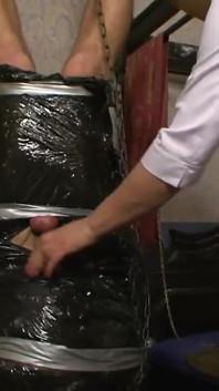 Humiliating hanging out and wrapped in foil