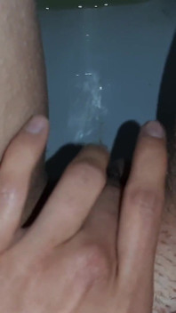 In a Public Toilet, I Jerk off and Pee at the Same Time