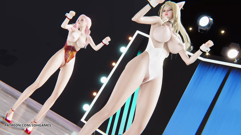 3D-Hentai Games: [MMD] Kapooa - Lip &amp; ou Hip Ahri Seraphine - sexy striptease League...