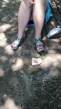 My Girlfriend Showed Me Her Wet Pussy While We Were Out for a Walk.