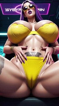 Cyberpunk Woman Sexy Pose on Music (ai Animation)