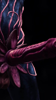 Uma gostosa sexy é fodida por uma alienígena em uma caverna em um exoplaneta
