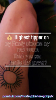 Tattooed Babe Self Tattoo POV Real Needle Play | Highest Tip Wins Next Design