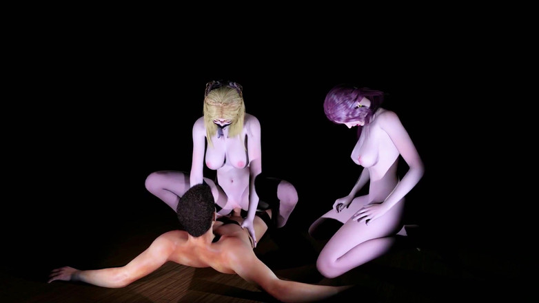 Soiyu Hentai: Two Hot Chick Ride the Young Man - 3D Animation V527