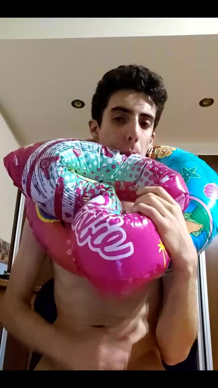 Floatie Boy: Vertical Vid - Blowing up as Much Inflatable Swimrings as I...
