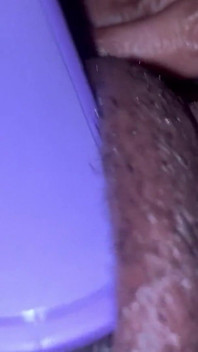Amateur Ebony Pussy Masturbation with Hairbrush
