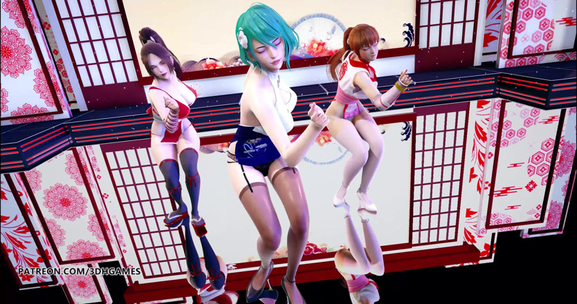 3D-Hentai Games: GigaReolEVO - závislost striptýz Mai Shiranui Tamaki Kasumi