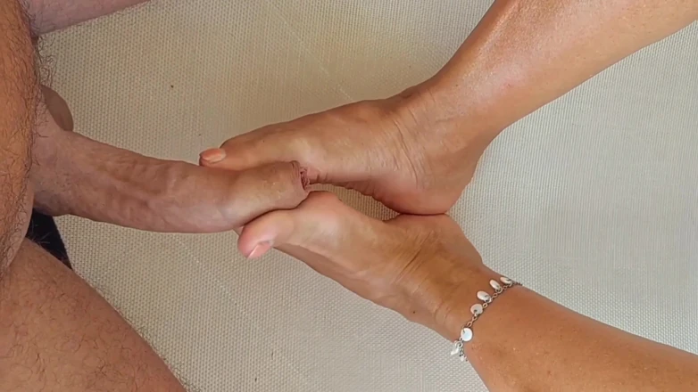 Selena701: Amateur Blonde Wife Enjoys Footjob