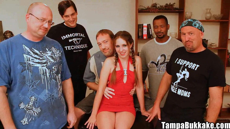 Tampa Bukkake: Teen Autumn Winters Tiny Pussy Pigtails Ass Eating Gangbang Bukkake...