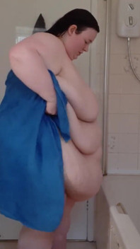 BBW SSBBW dries body after shower towel dry