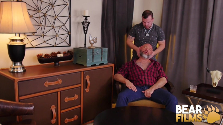 Bear Films: Mature Bear Kurt Jacobs barebacked by Chip Young