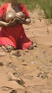 Julie Gets Messy in Mud - Huge Natural 38F Tits Swing in Wet Dirt Outside