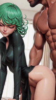 Green Haired Cosplay Girl Gets Fucked in Her Ass and Pussy
