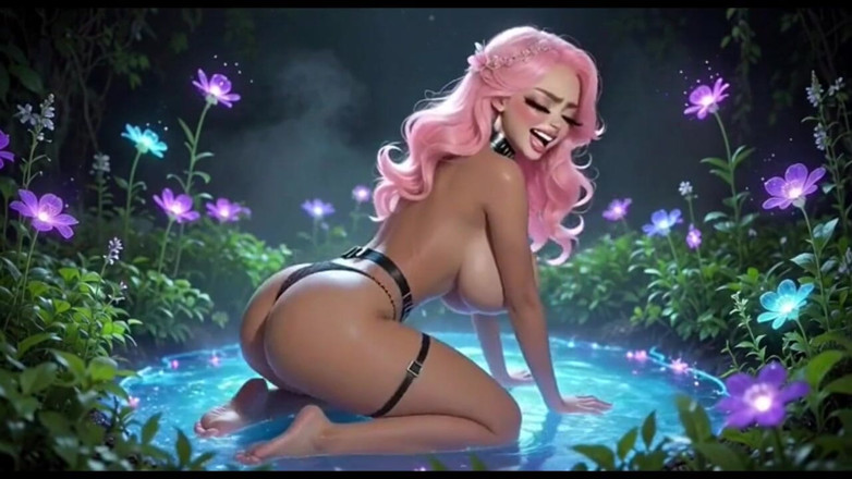 Hot girl dancing: Punggung kartun comel dan merintih, Ai Animation