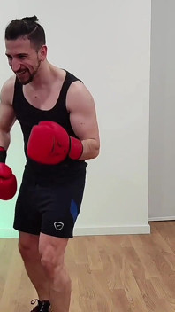 Nerdy Teen First Boxing Training Day Jumping Jacks Tits Out