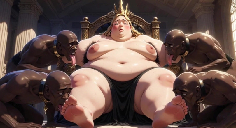 Anime Hentai: Ssbbw nữ hoàng tôn thờ cơ thể - nô lệ liếm...