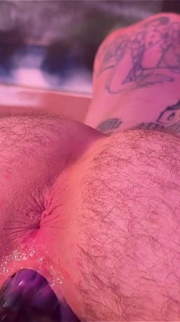 Making My Ftm Pussy Cream with Monster Dildo on Fucking Machine