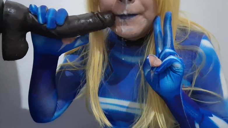 fermerino: Linda Samus Femboy Con Arnés Para La Nariz Dando Una...