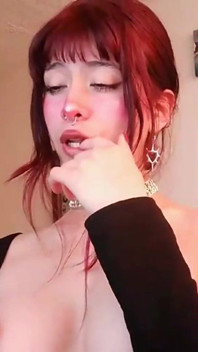 Red-haired Latina Masturbates on Camera and Wets Her Panties