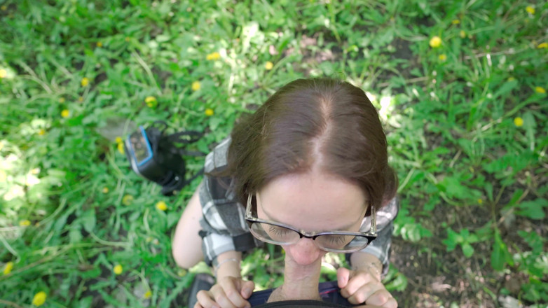 YSP Studio: Outdoor Fun with Nerdy Girl in Glasses