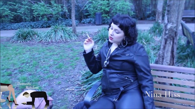 Domestic femdom: Community park ashtray