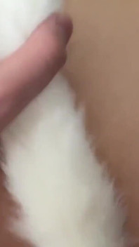 Ein echtes mädchen in einem fuchskostüm ficken, blowjob und gesichtsbesamung
